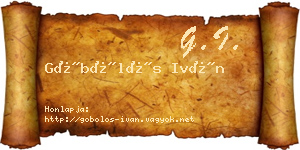 Göbölös Iván névjegykártya